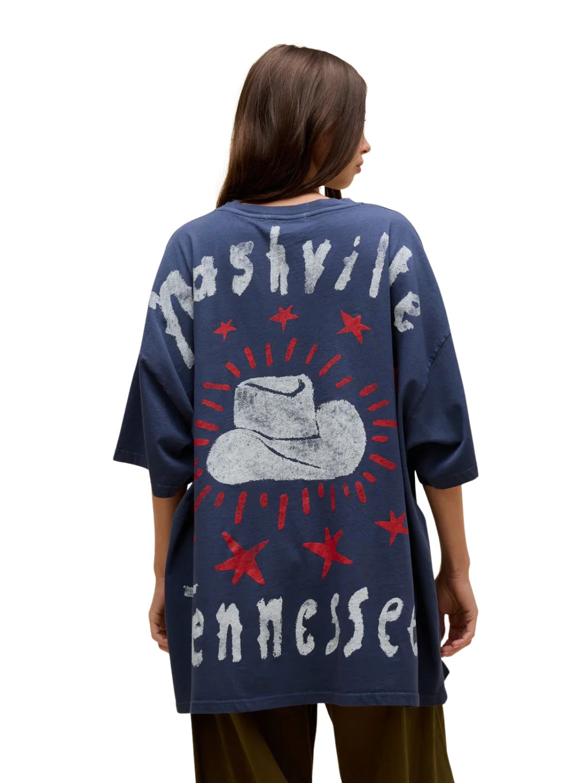 Daydreamer Johnny Cash Doodles OS Tee in Vintage Navy