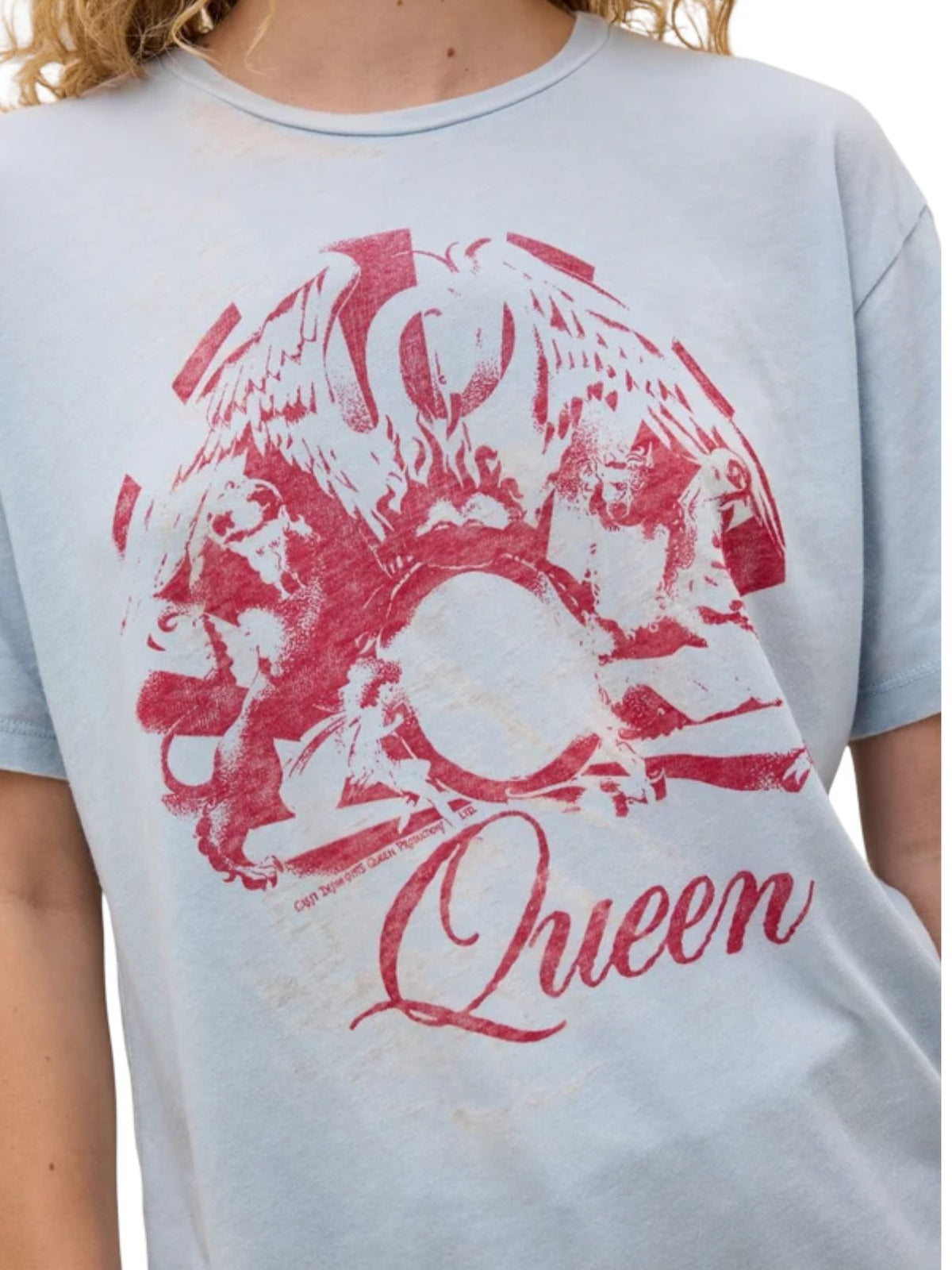 Daydreamer Queen Best Friend Burnout Boyfriend Tee in Powder Blue