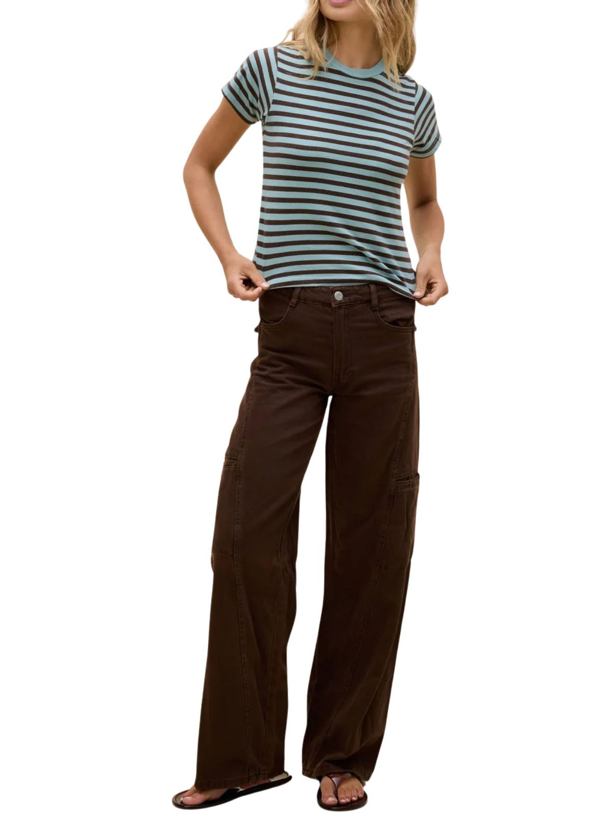 Daydreamer Stripe Vintage Tee in Cloud Blue