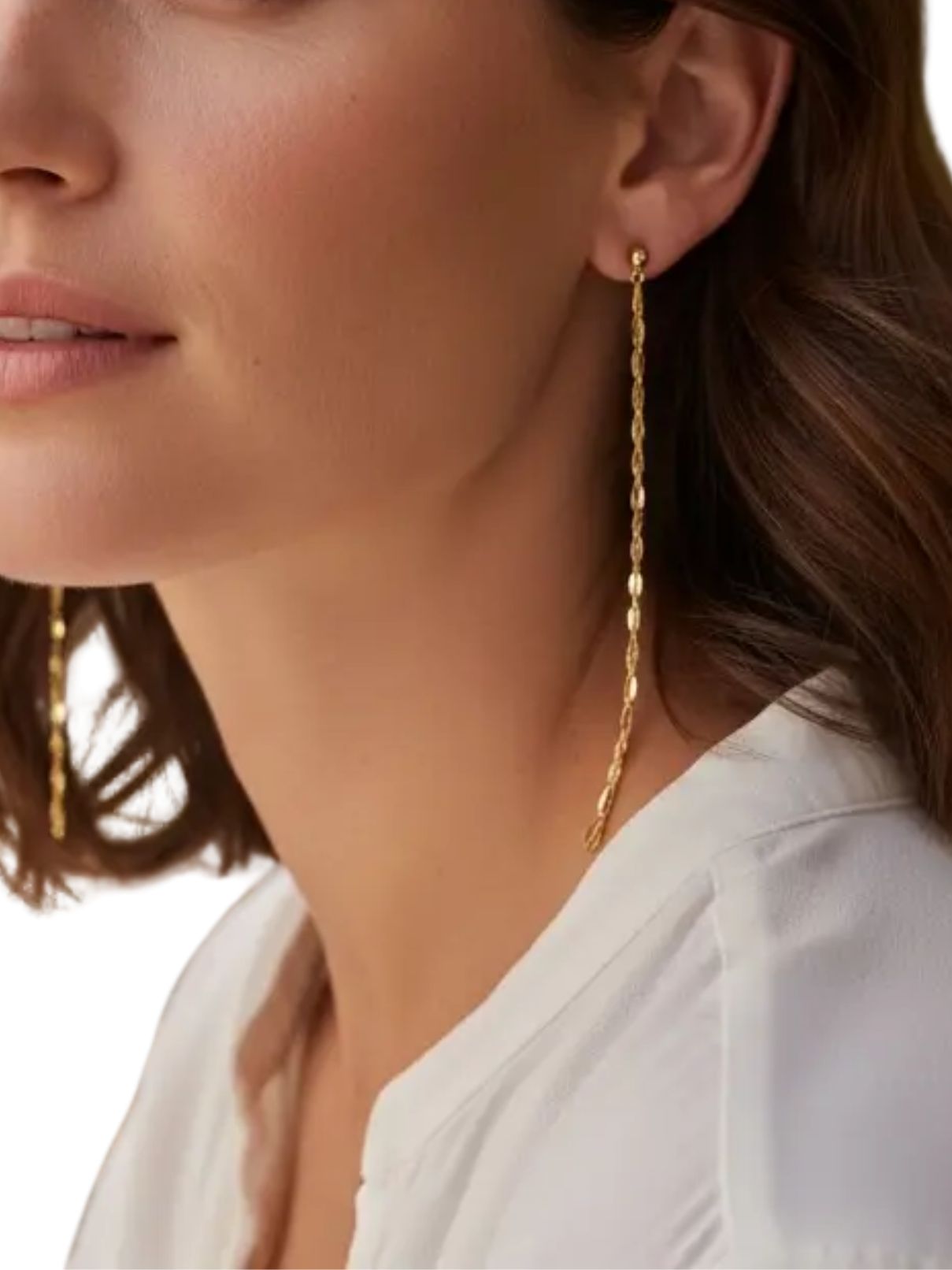 Detailed Chain Drop Earrings – 18K Gold Filled