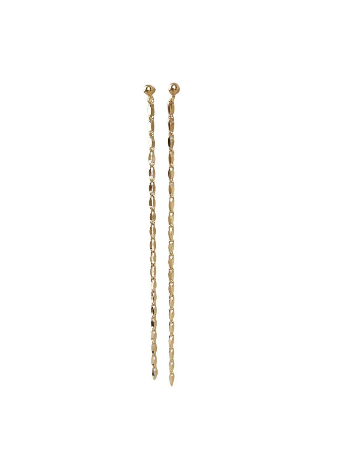 Detailed Chain Drop Earrings – 18K Gold Filled