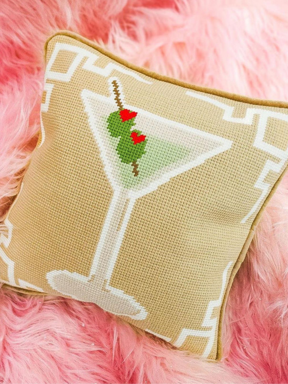 Dirty Martini Pillow in Camel