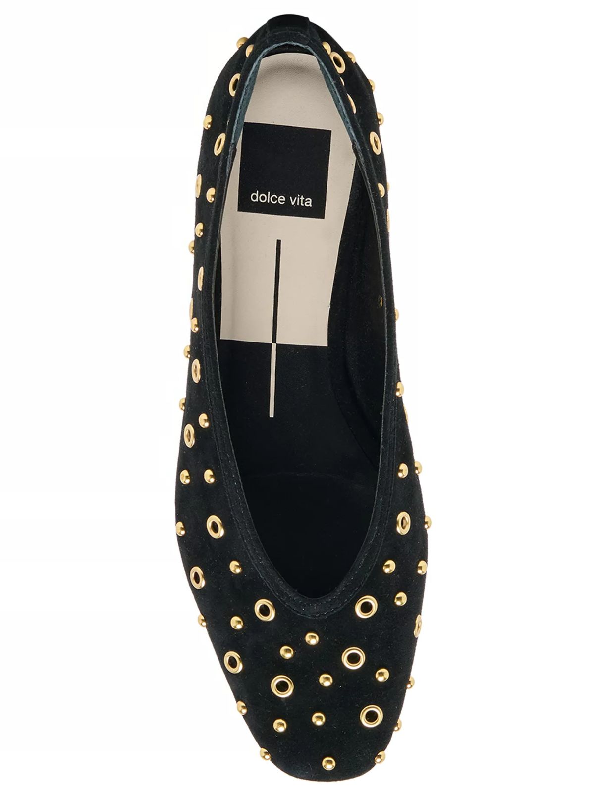 Dolce Vita Caret Stud Slip-On Flats – Onyx Suede