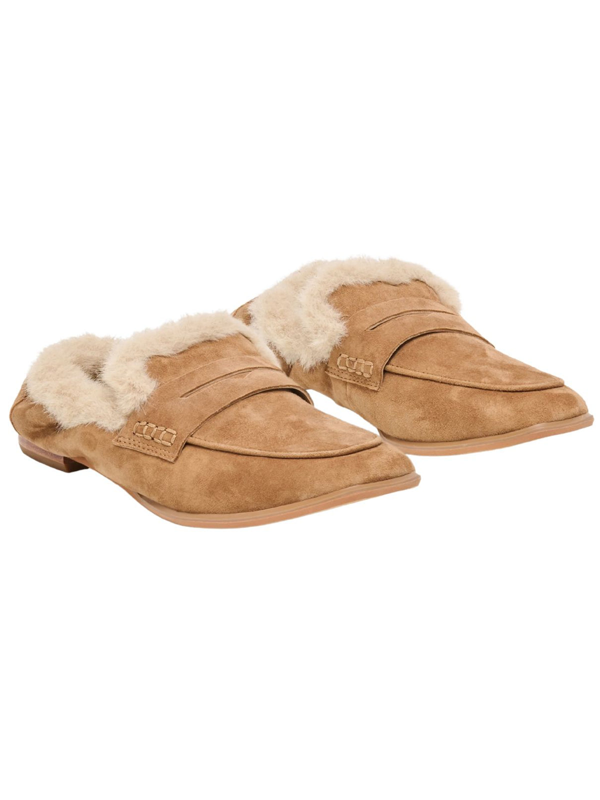 Dolce Vita Cloey Plush Loafers in Light Brown Suede