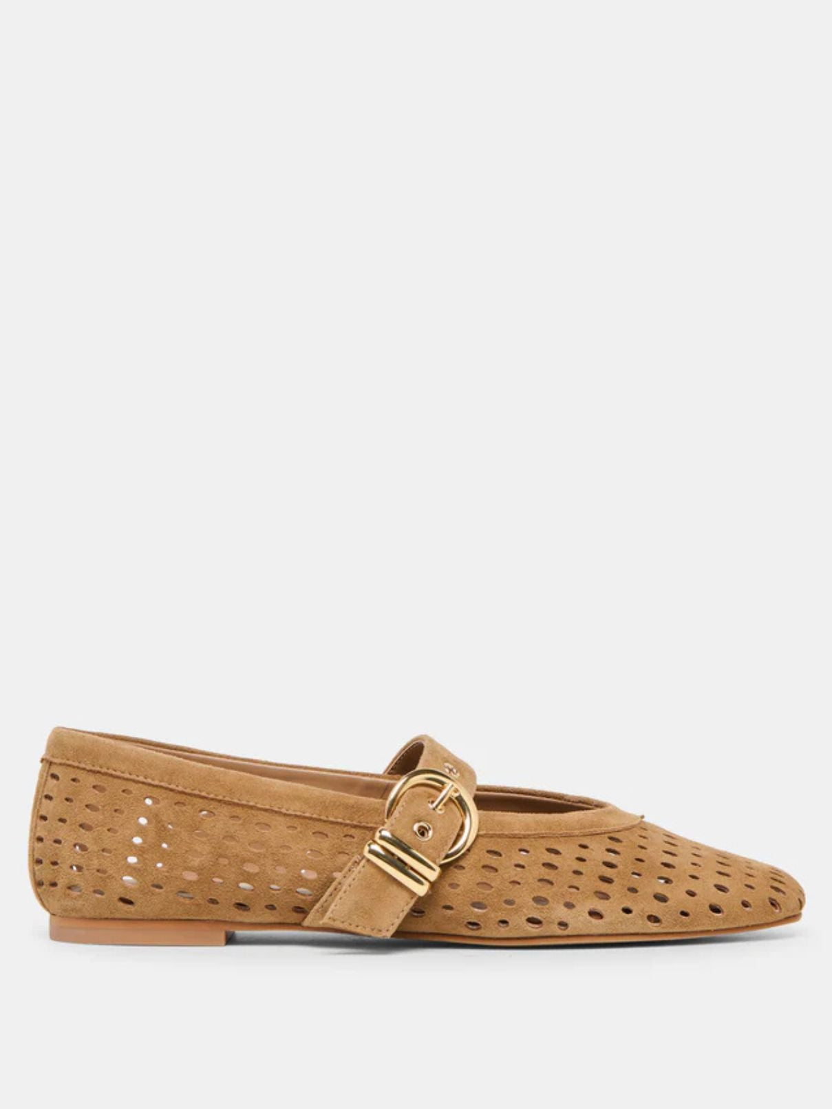 Dolce Vita Mikel Flat in Lt Brown Perforated Suede