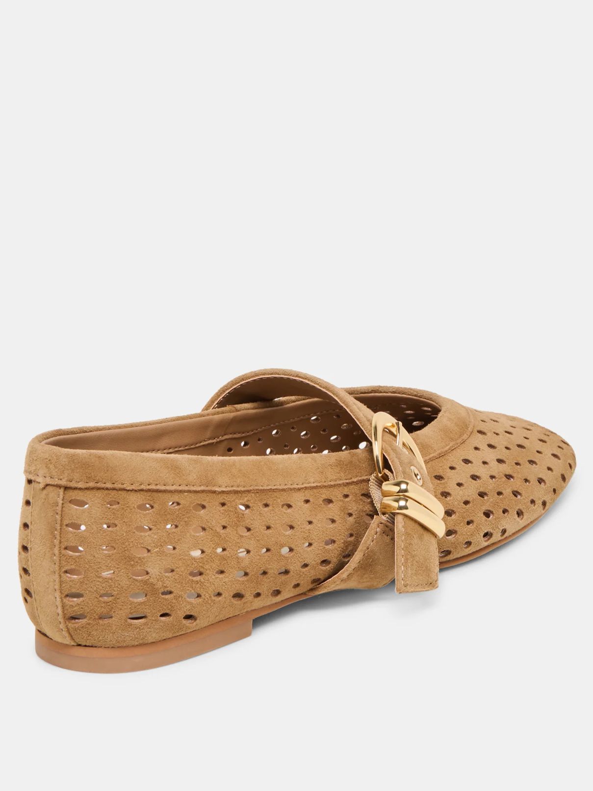 Dolce Vita Mikel Flat in Lt Brown Perforated Suede
