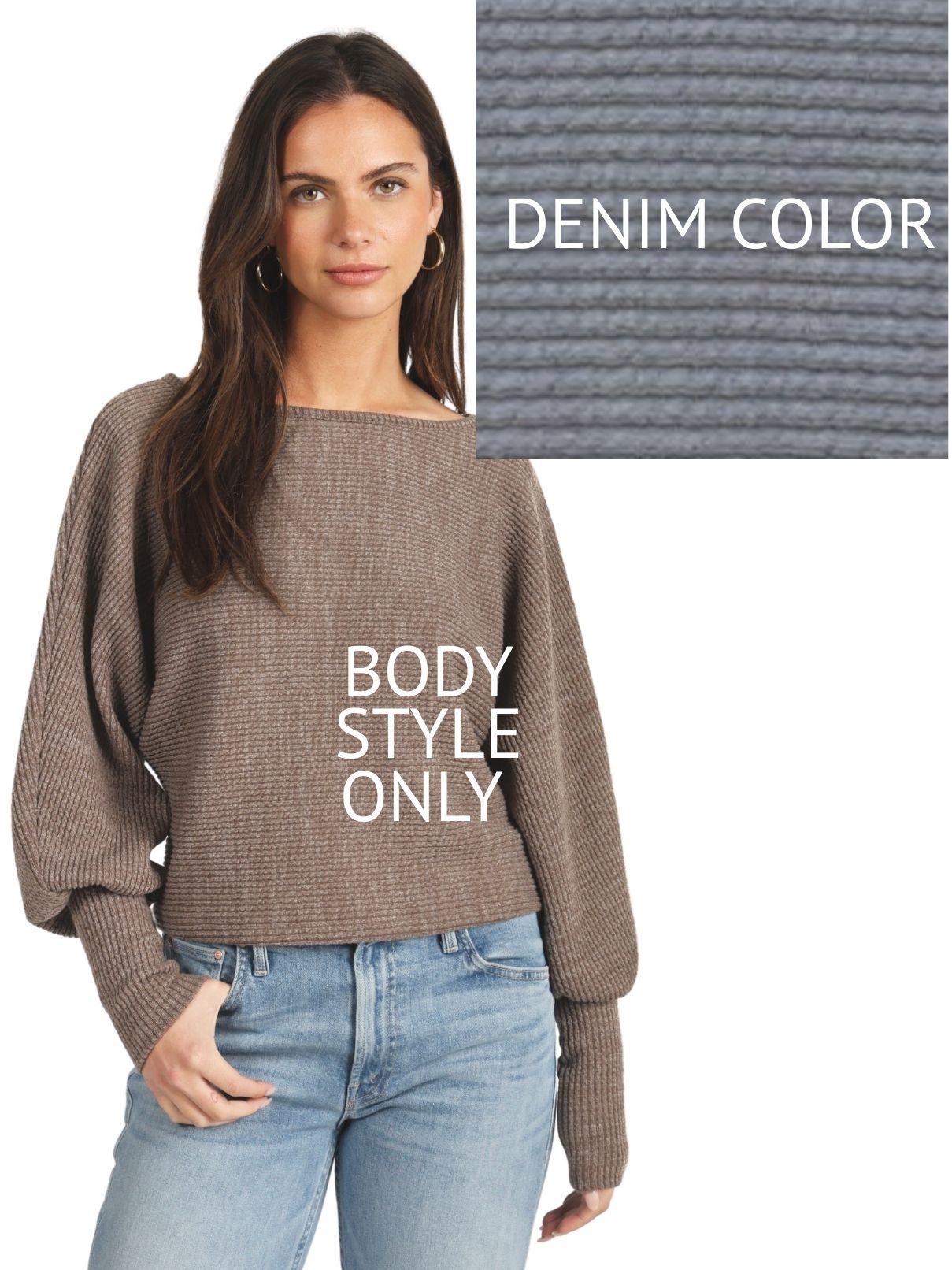 Dylan Andie Dolman Top in Denim