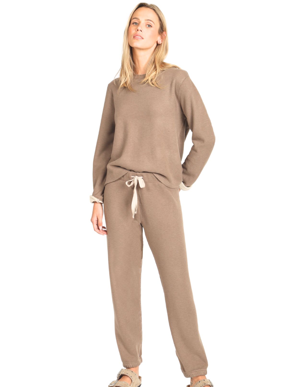 Dylan Fleece Jogger in Oatmeal