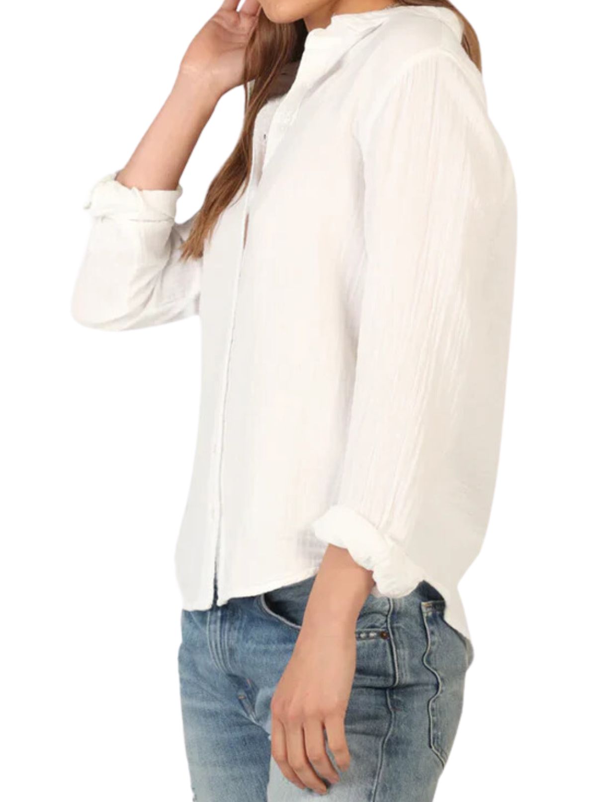 Dylan Gauze Taylor Shirt in White
