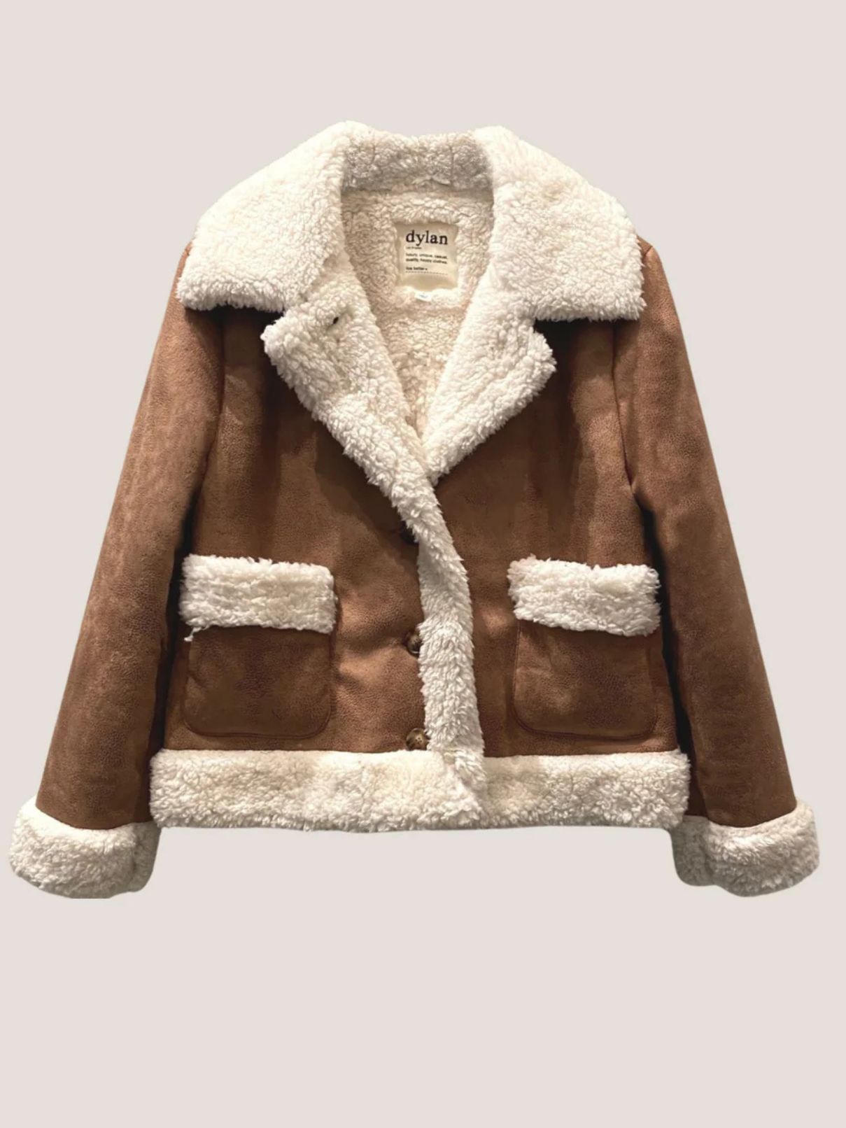 Dylan Highlands Sherpa Jacket in Brown/Natural