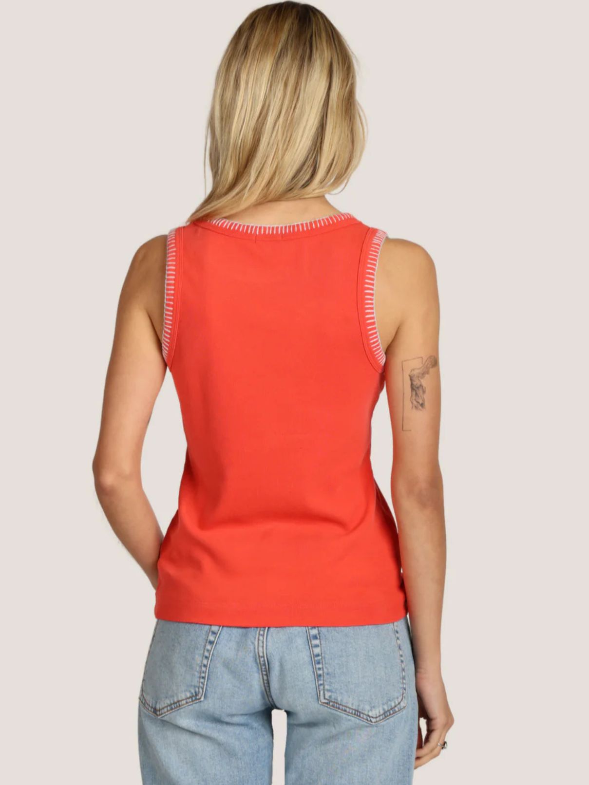 Dylan Jude Rib Tank Red/Malibu Blue