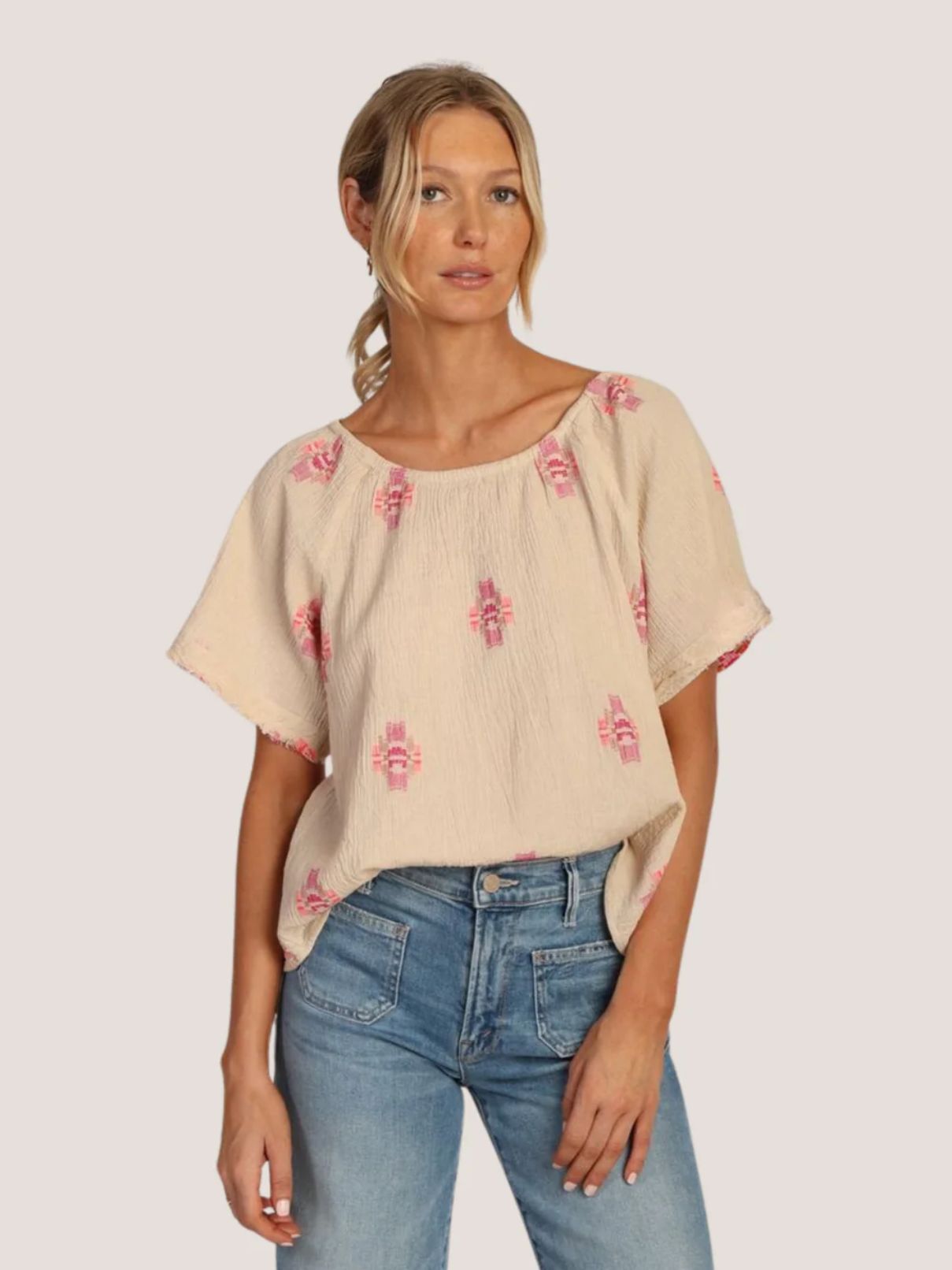 Dylan Maya Raglan Top in Natural