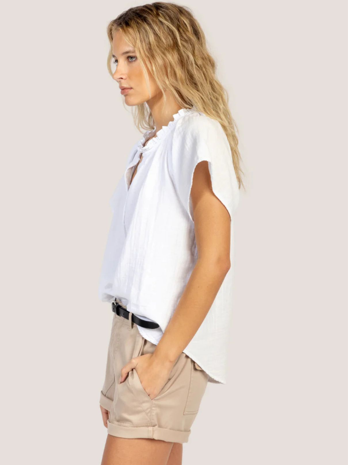 Dylan New S/S Jolie Top in White