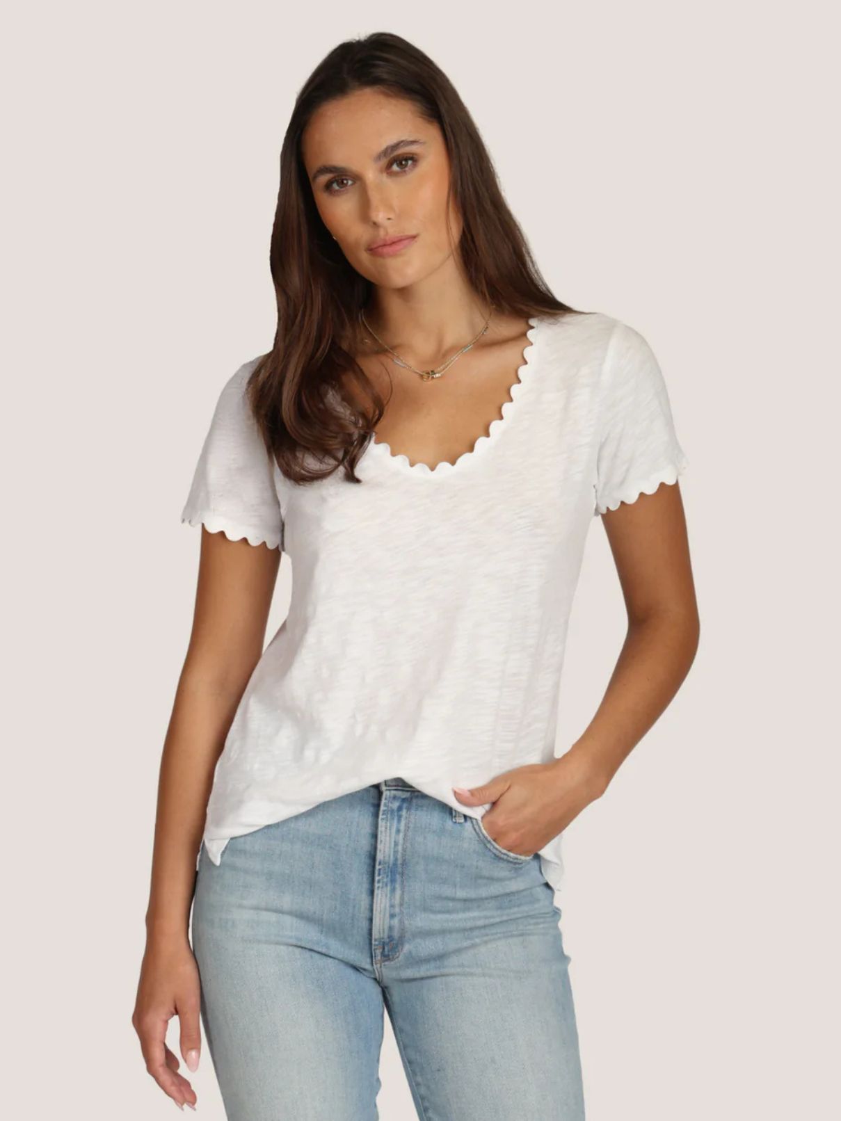 Dylan Ric-Rac Tee in White