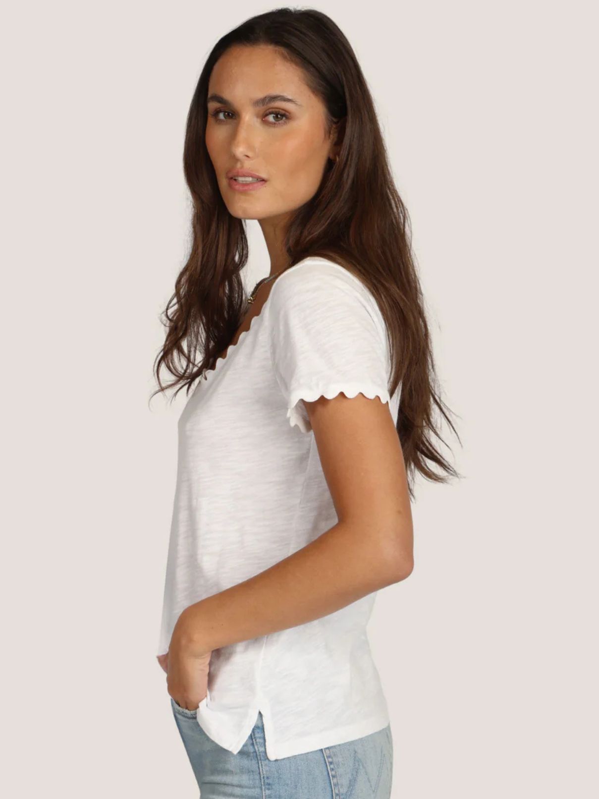 Dylan Ric-Rac Tee in White