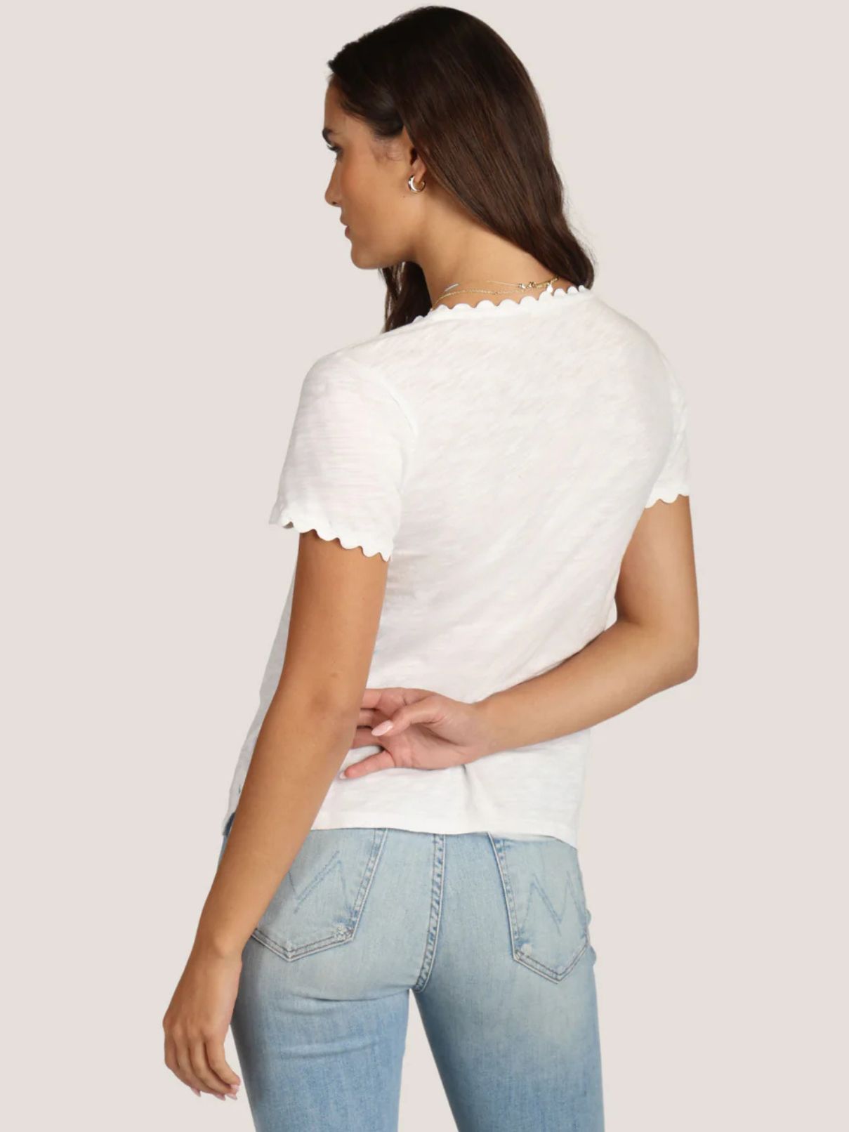 Dylan Ric-Rac Tee in White