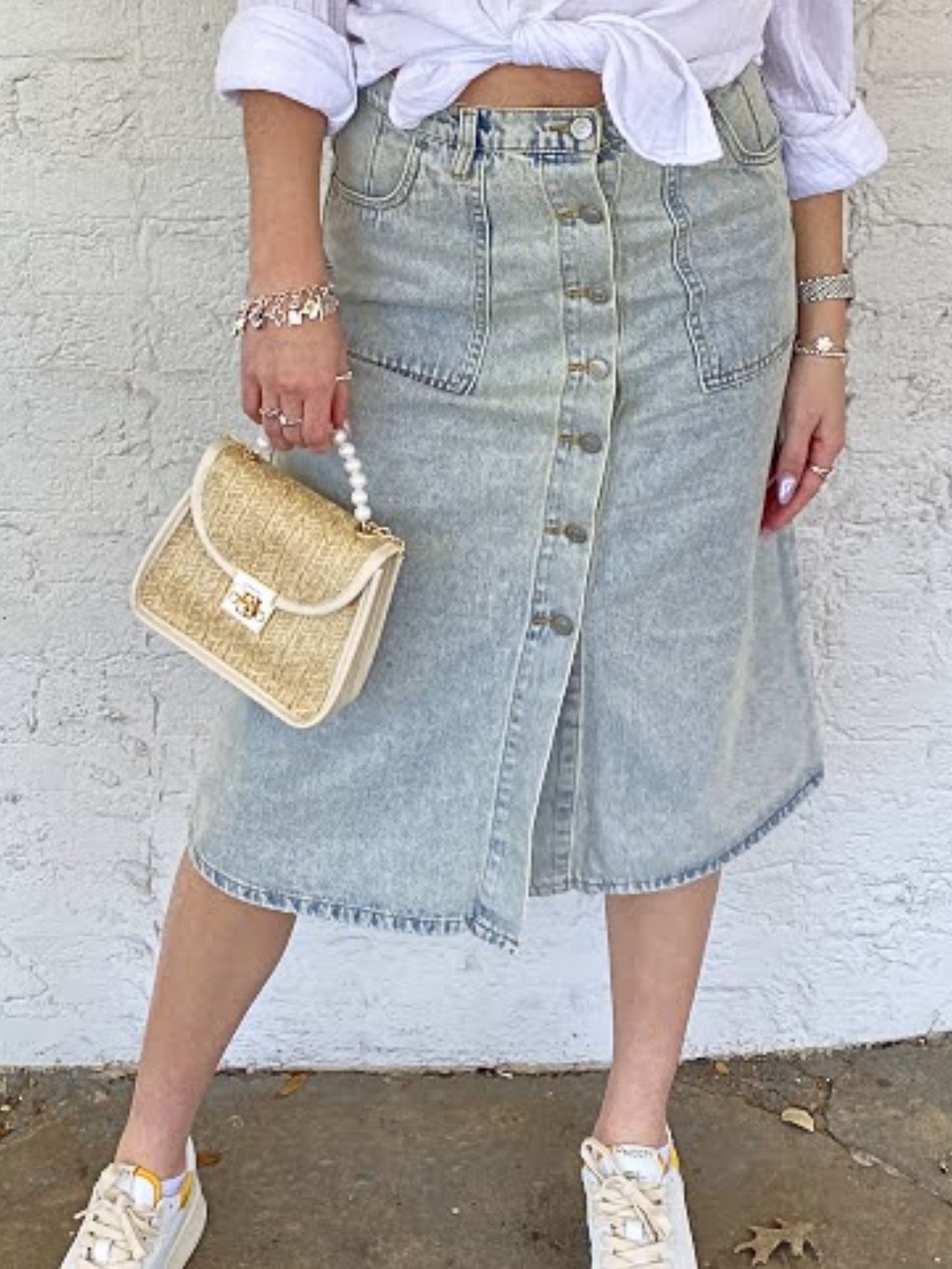 Dylan Tess Denim Skirt in Lt Wash