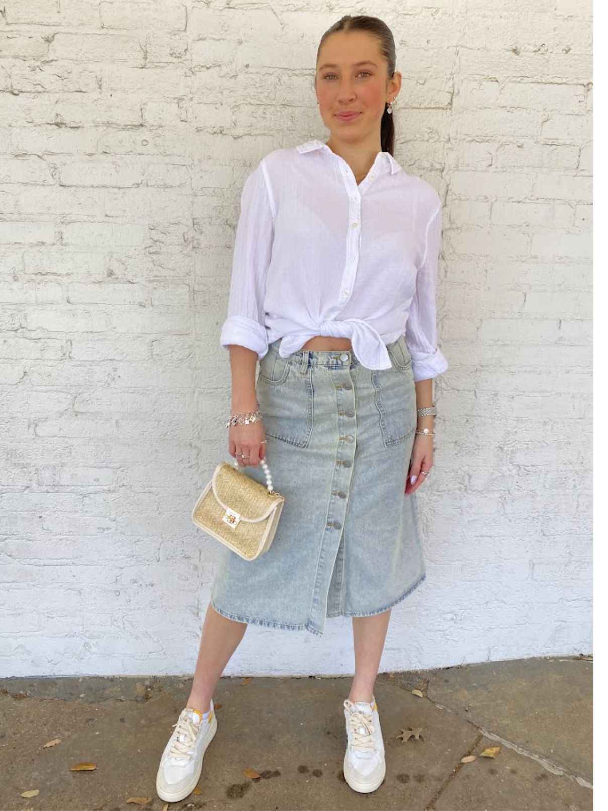 Dylan Tess Denim Skirt in Lt Wash