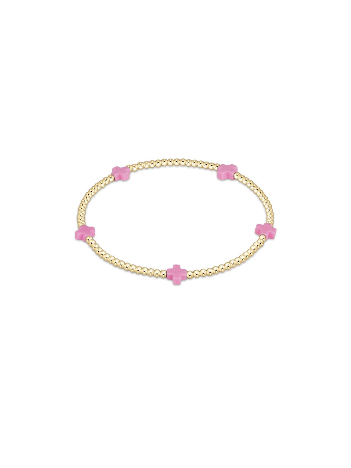 E Newton Signature Cross 2mm Bead in Bright Pink