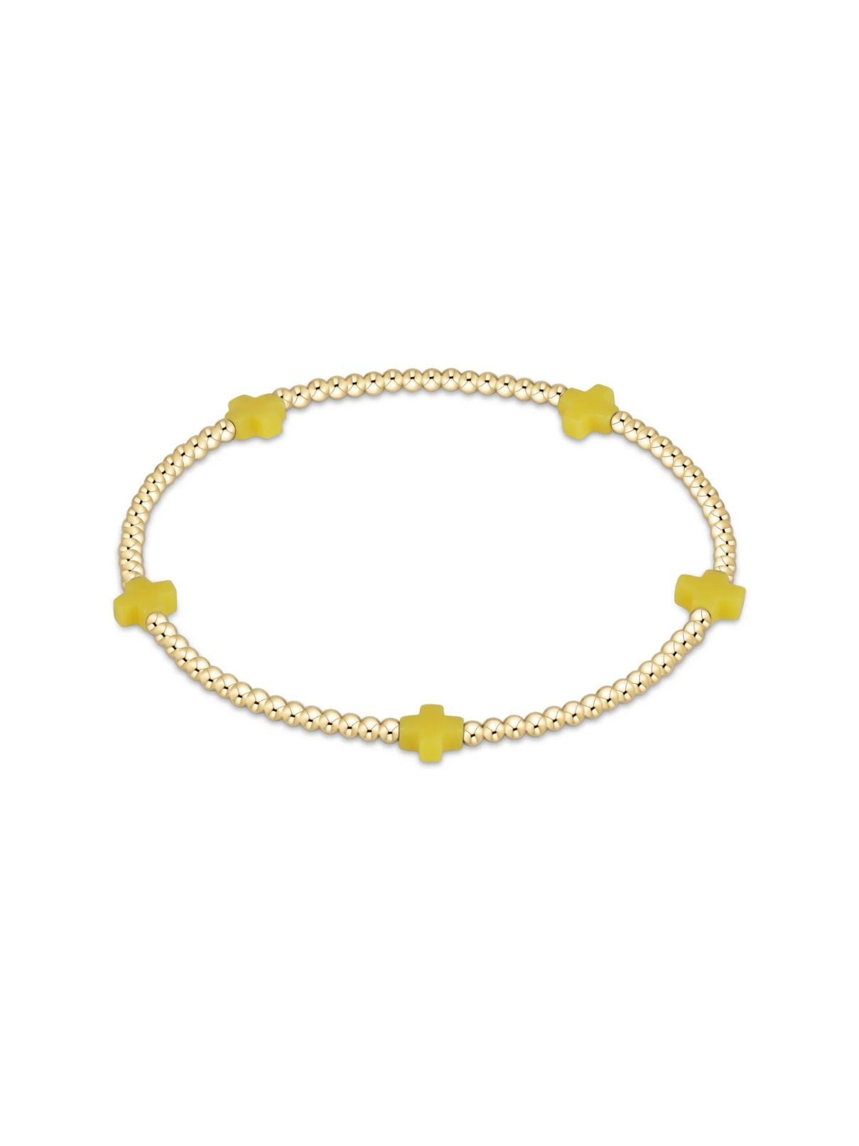 E Newton Signature Tiny Cross 2MM Bead in Canary