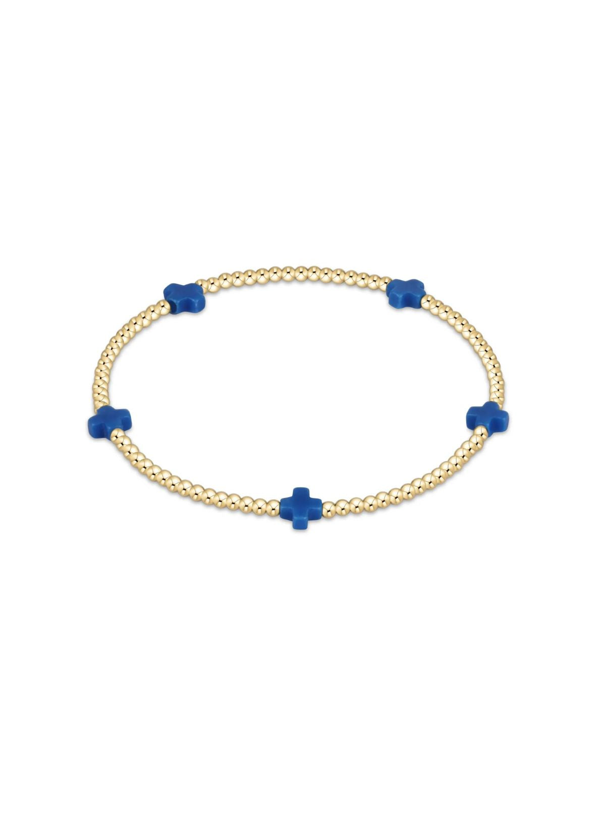 E Newton Signature Tiny Cross 2MM Bead in Cobalt