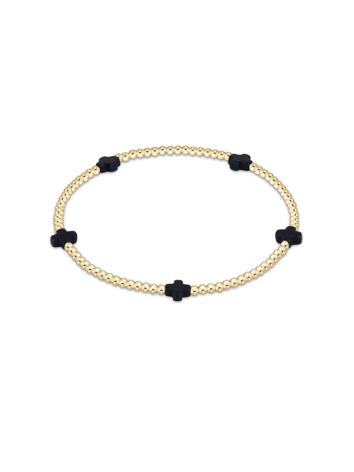 E Newton Signature Tiny Cross 2MM Bead in Navy