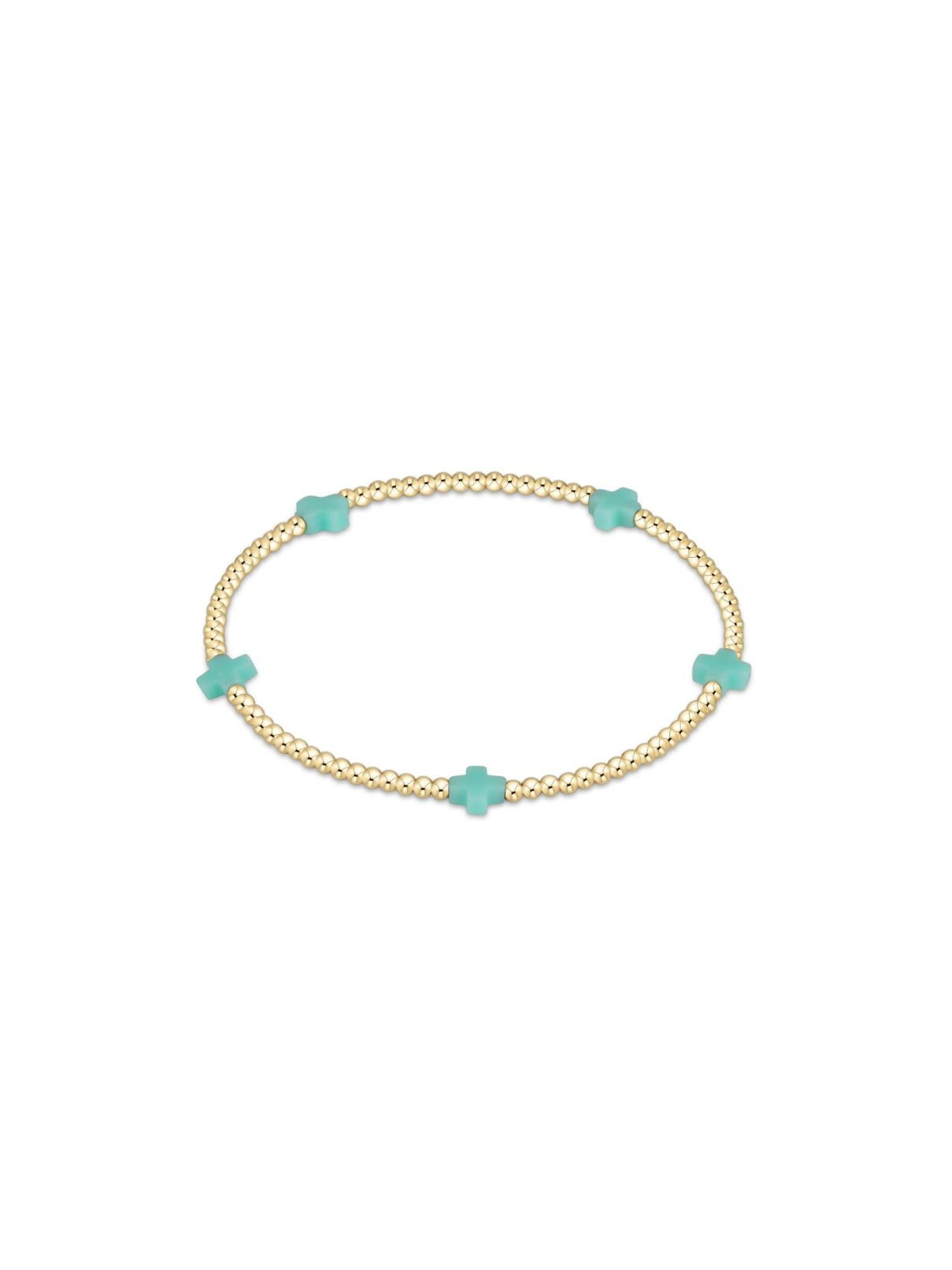 E Newton Signature Tiny Cross 2mm Bead in Mint