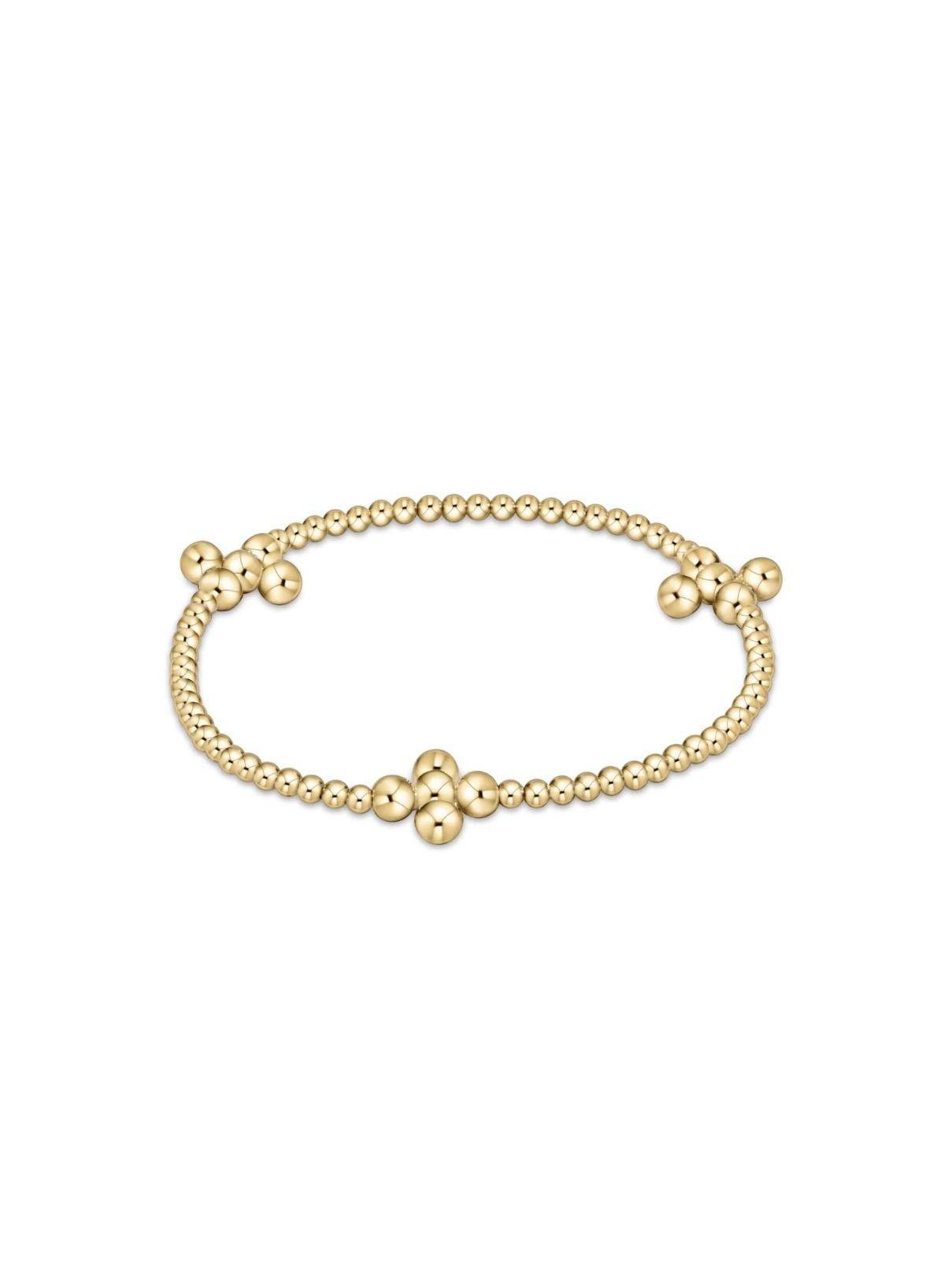 Enewton Beaded 4mm Gold Signature Cross 2.5mm Gold Bracelet