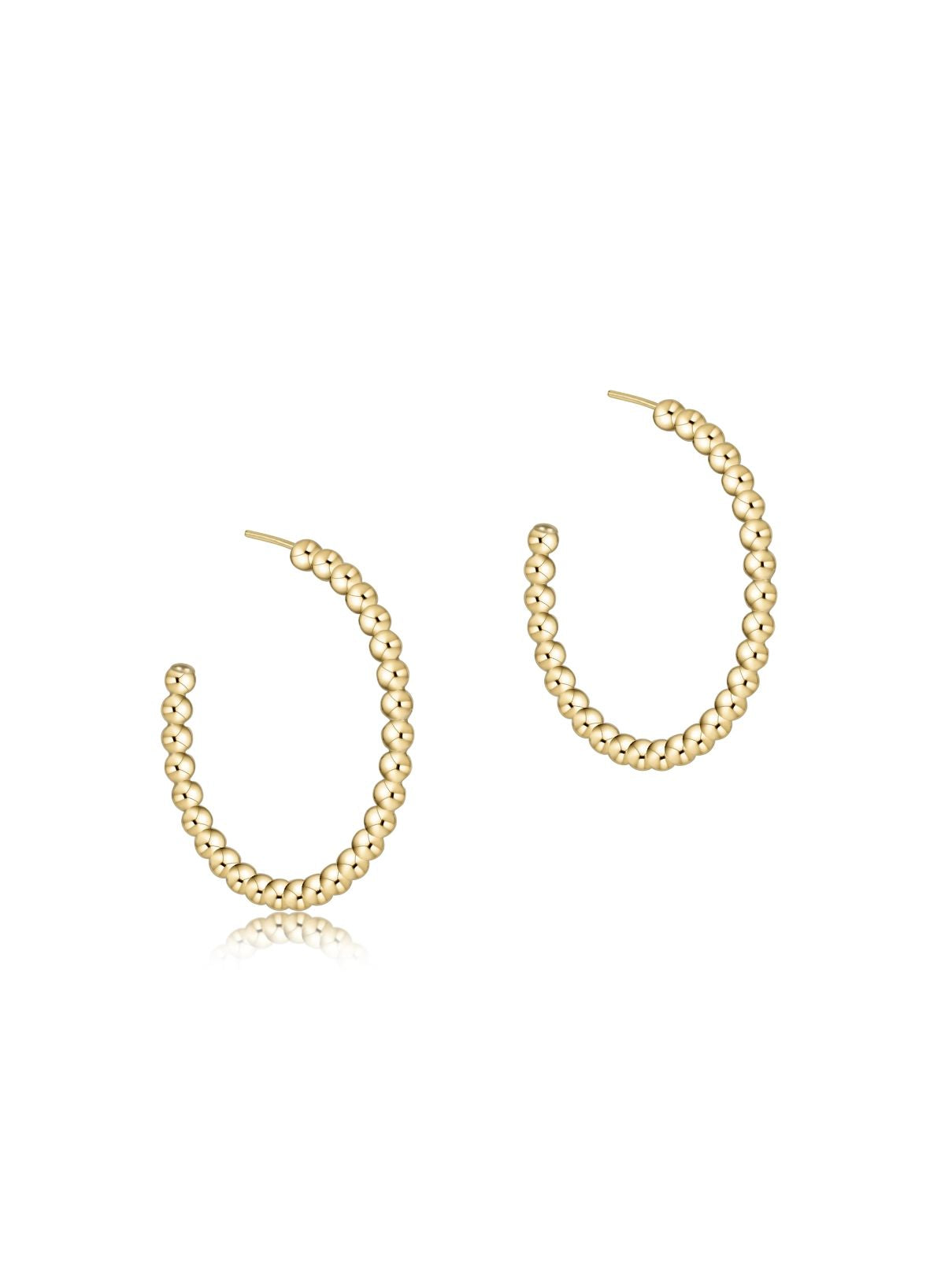 Enewton Beaded Classic 1.25" Post Hoop – 3mm Gold