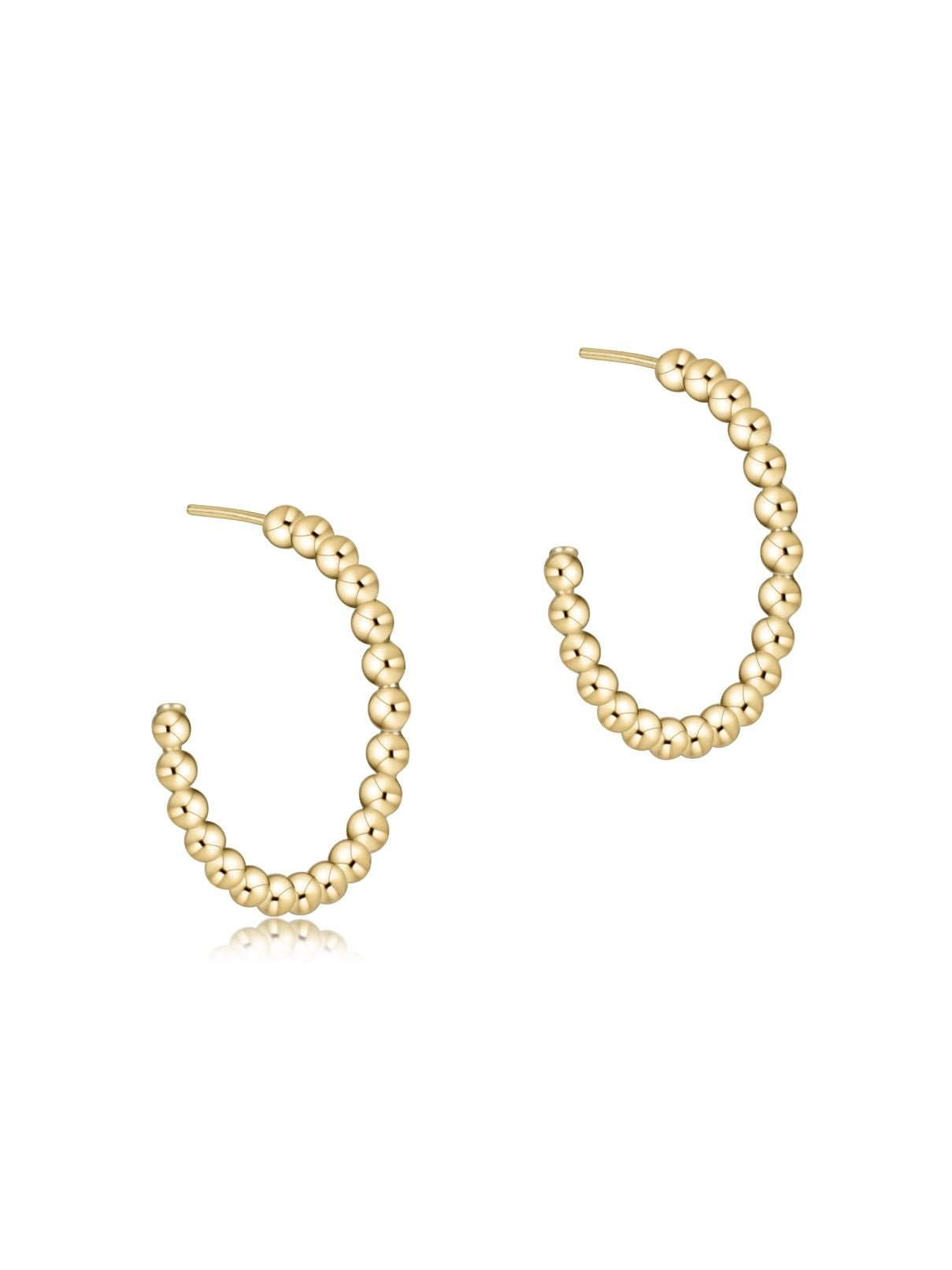 Enewton Beaded Classic 1.25" Post Hoop – 4mm Gold