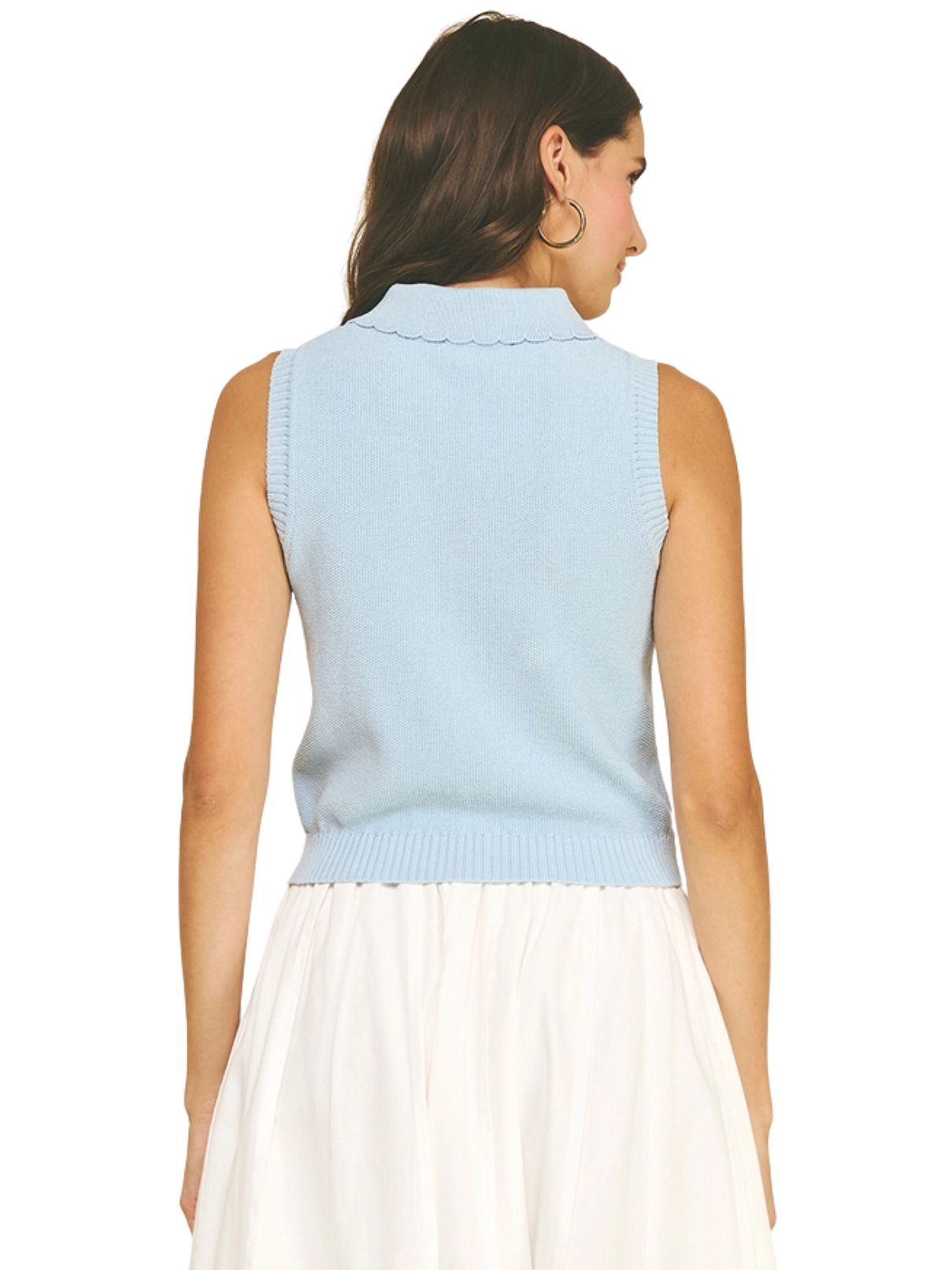 Floral Embroidered Top in Lt Blue