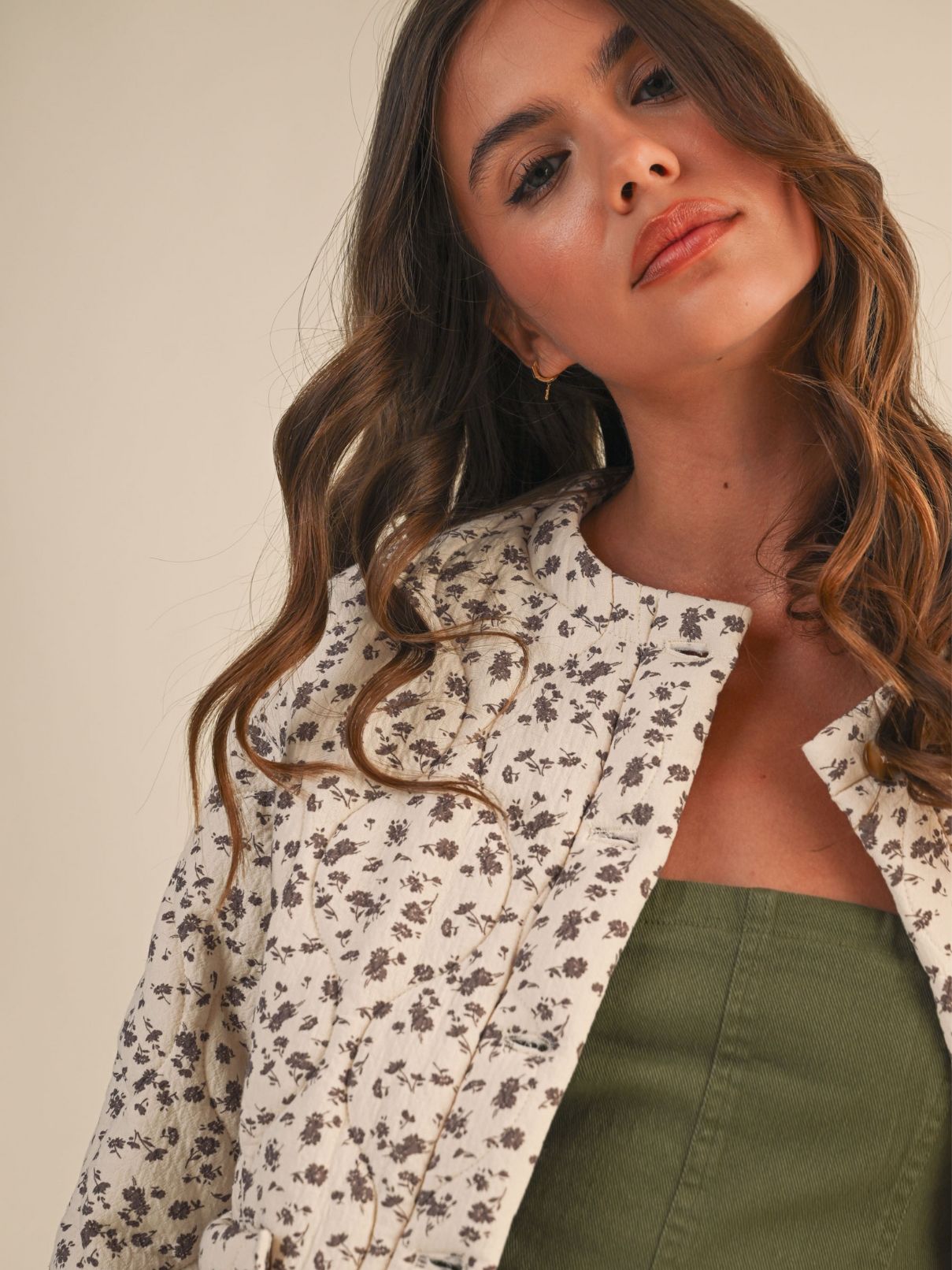  Flower Print Jacket