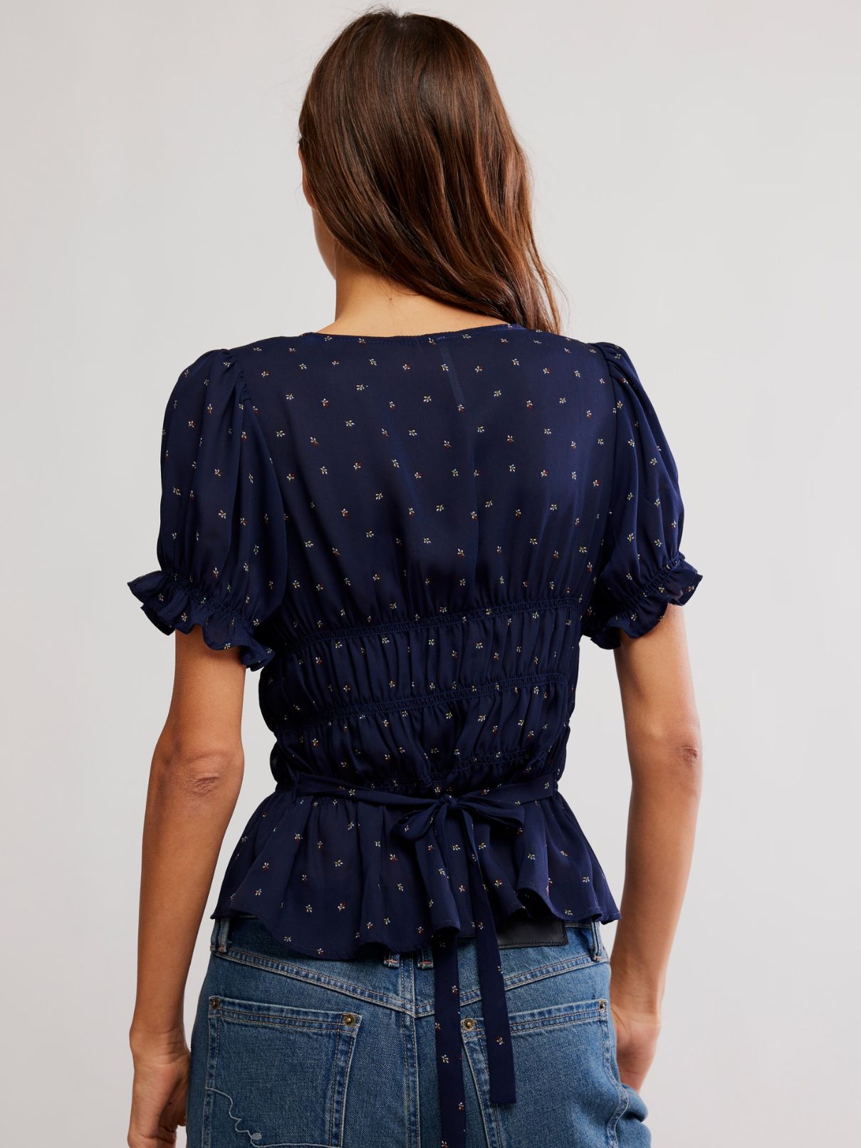 Free People Adore You Blouse in Peacoat