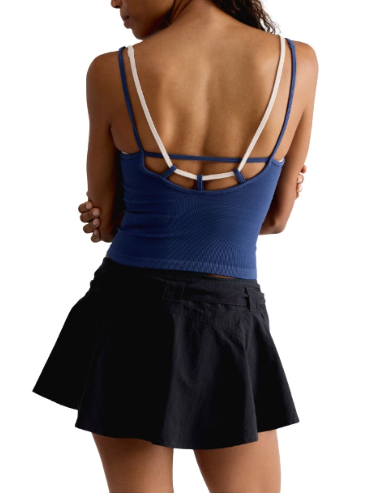 Free People All Clear Coastline Cami in Navy with Cream