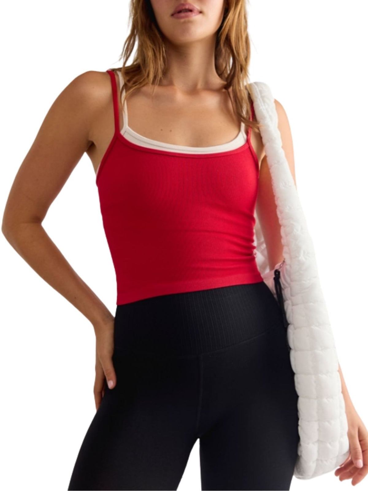 Free People All Clear Coastline Cami in Red & Cream