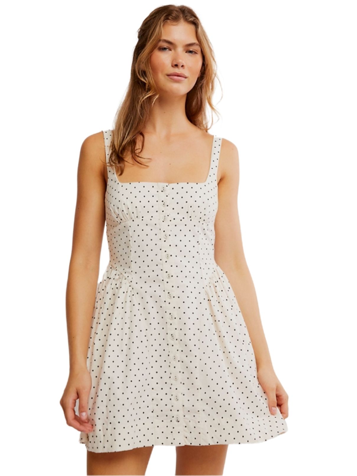 Free People Astrid Mini Printed Dress in Ivory