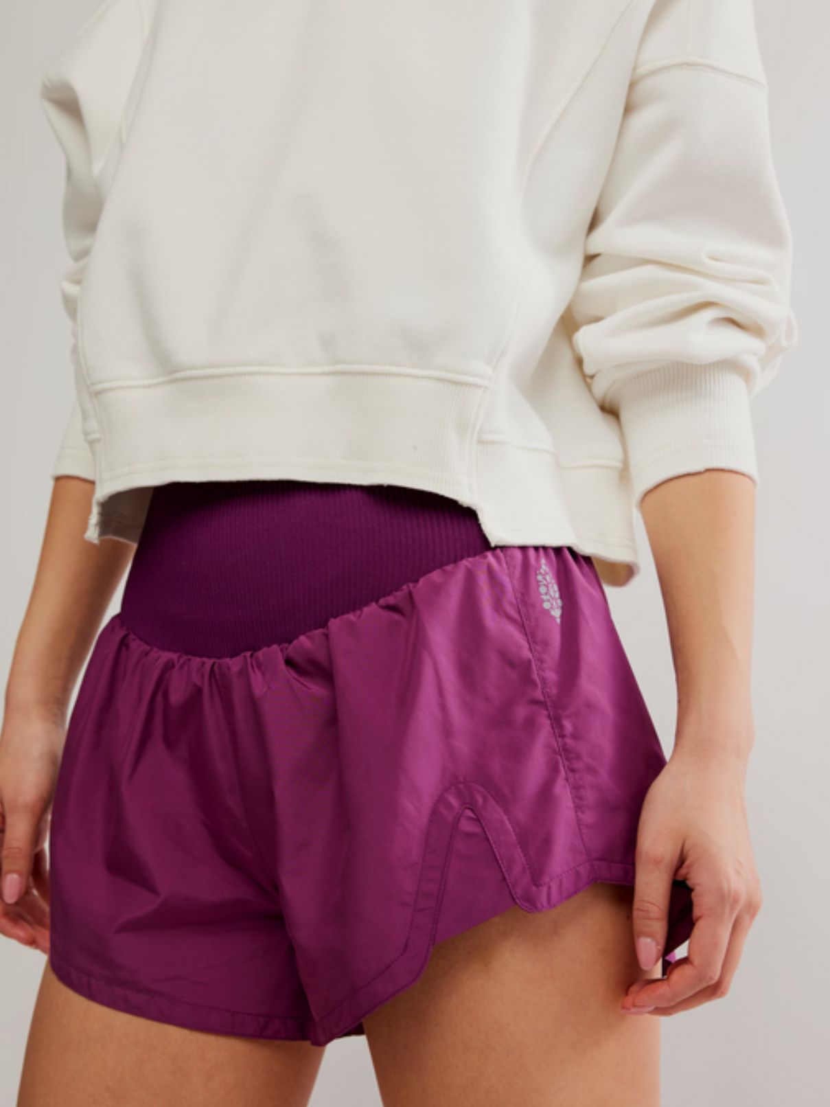 Free People Carpe Diem Denim Short in Deep Mulberry