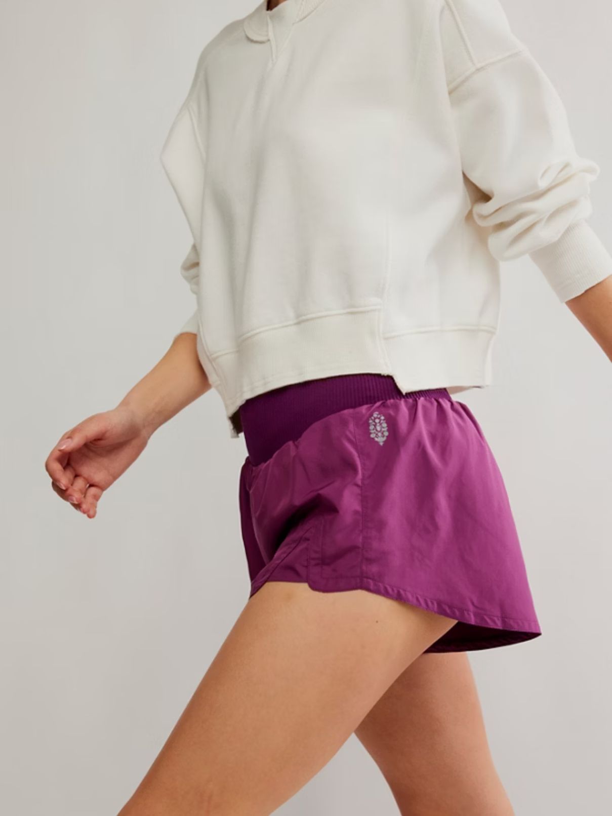 Free People Carpe Diem Denim Short in Deep Mulberry
