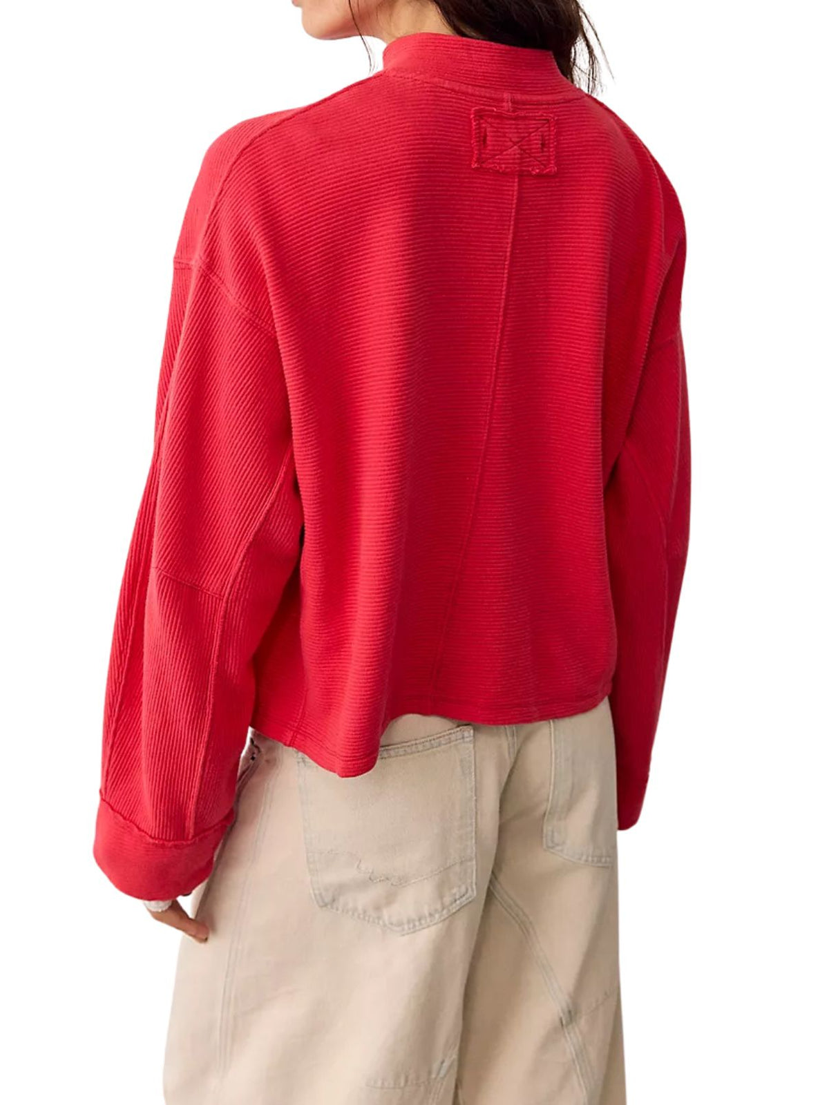 Free People Celeste Quarter-Zip in Salsa