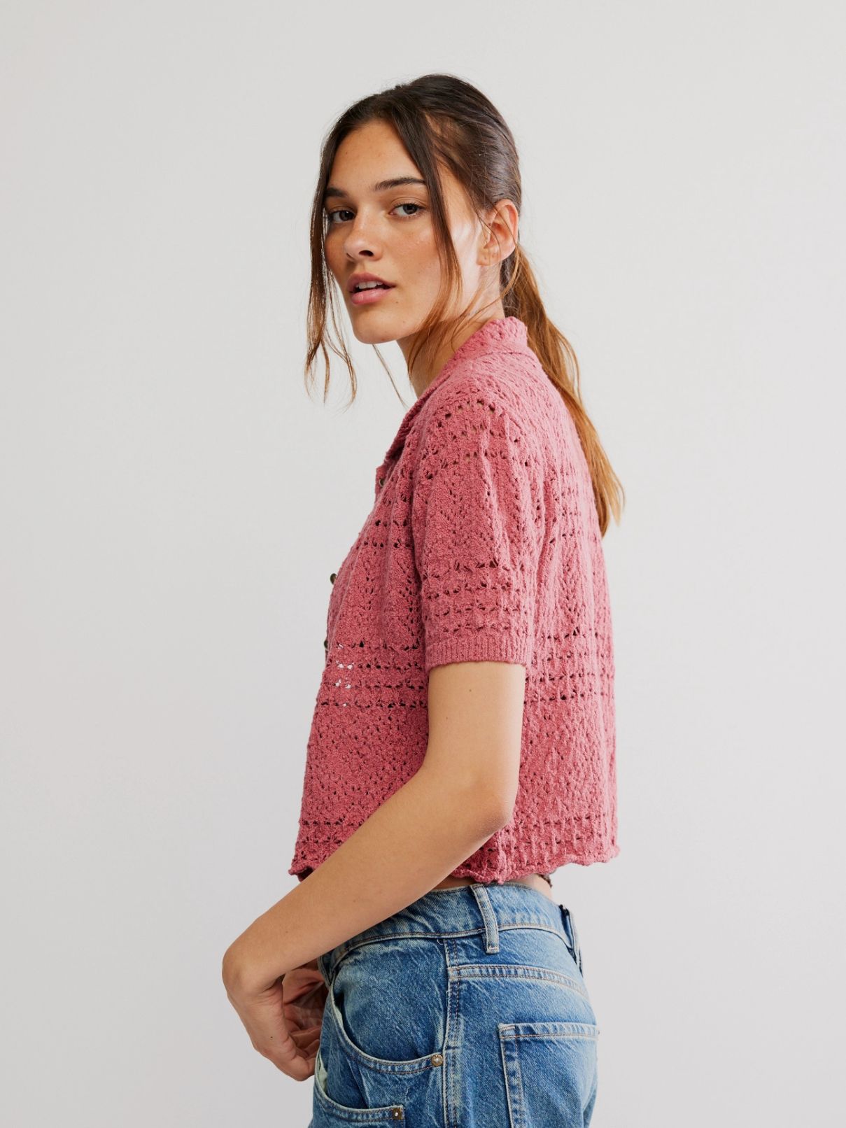Free People Daylight Cardigan in Faded Rose