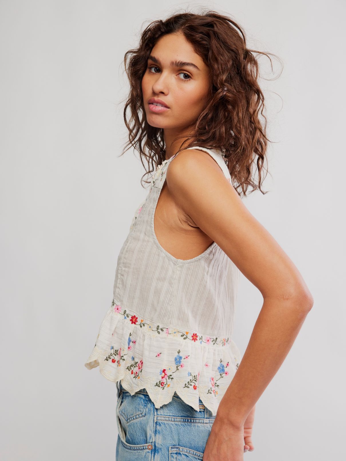 Free People Ellis Blouse in Tea