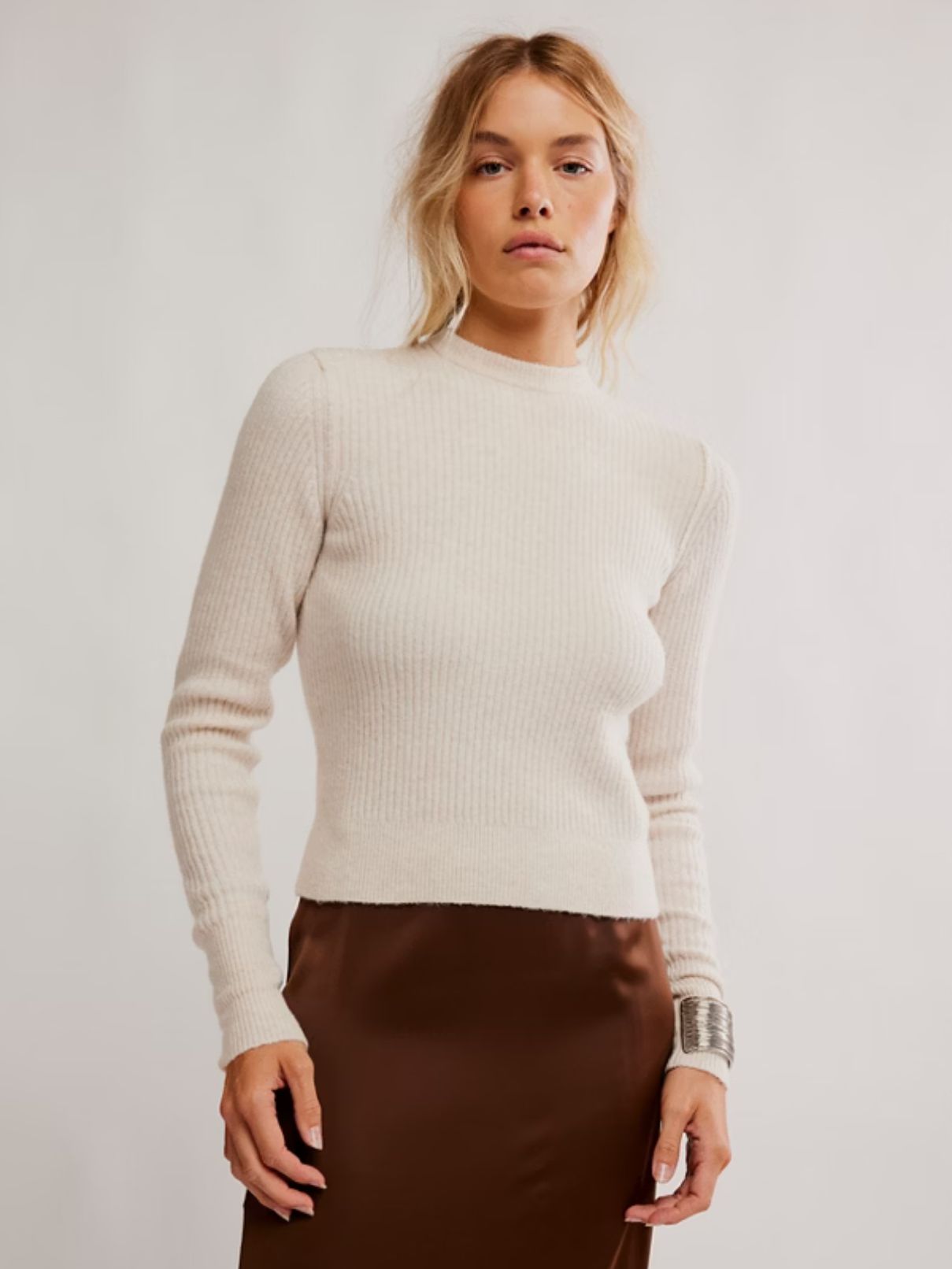 Free People Even After Pullover in Almond Milk Heather