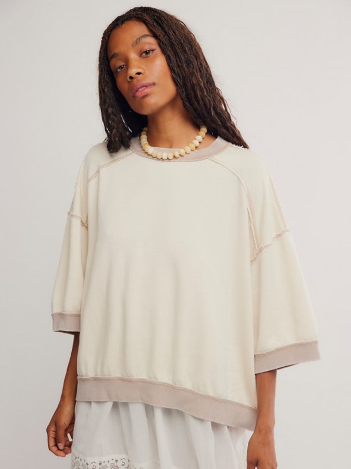 Free People Everything Pullover in Nilla Cream