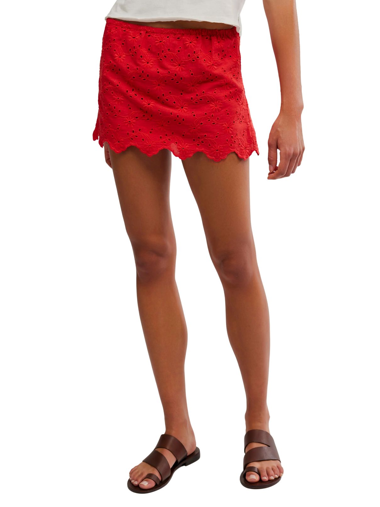 Free People Eyes On You Skort in High Risk Red