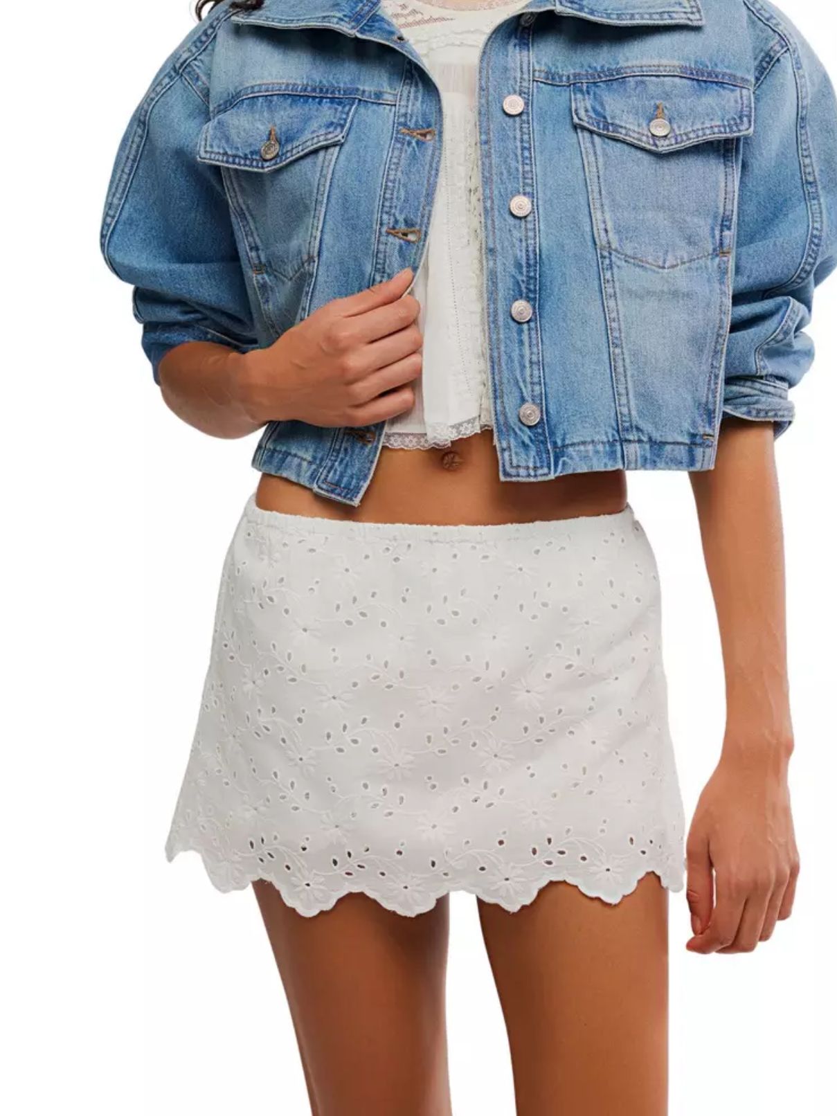 Free People Eyes On You Skort in White 