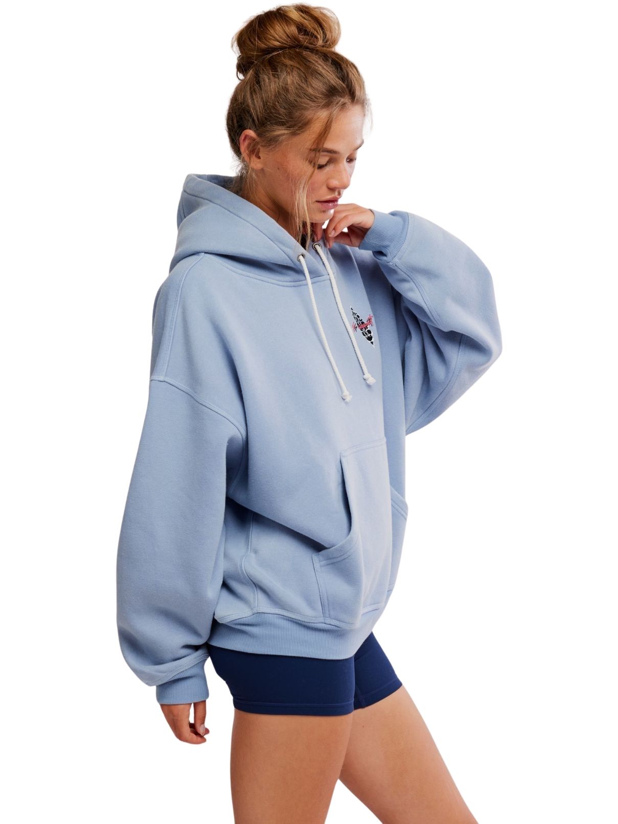 Free People Final Call Logo Hoodie in Dark Slate