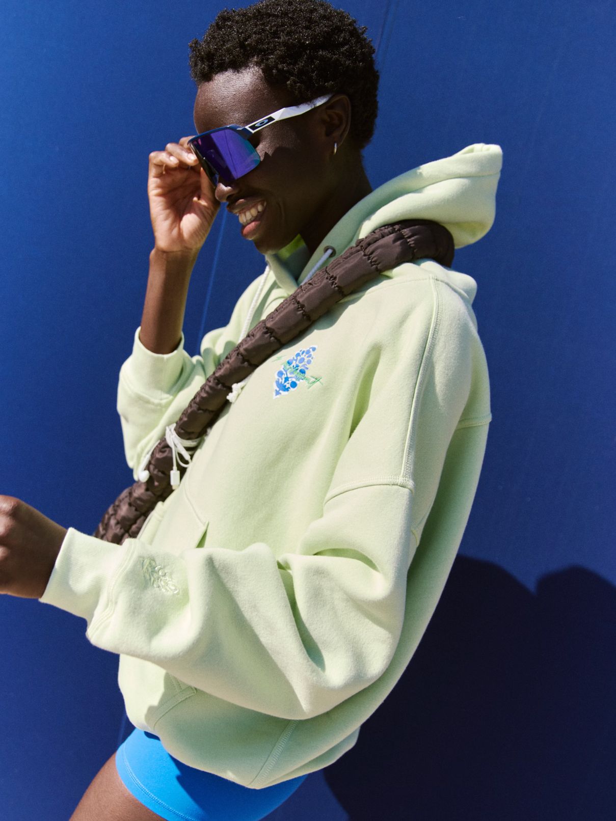 Free People Final Call Logo Sweatshirt in Whipped Lime