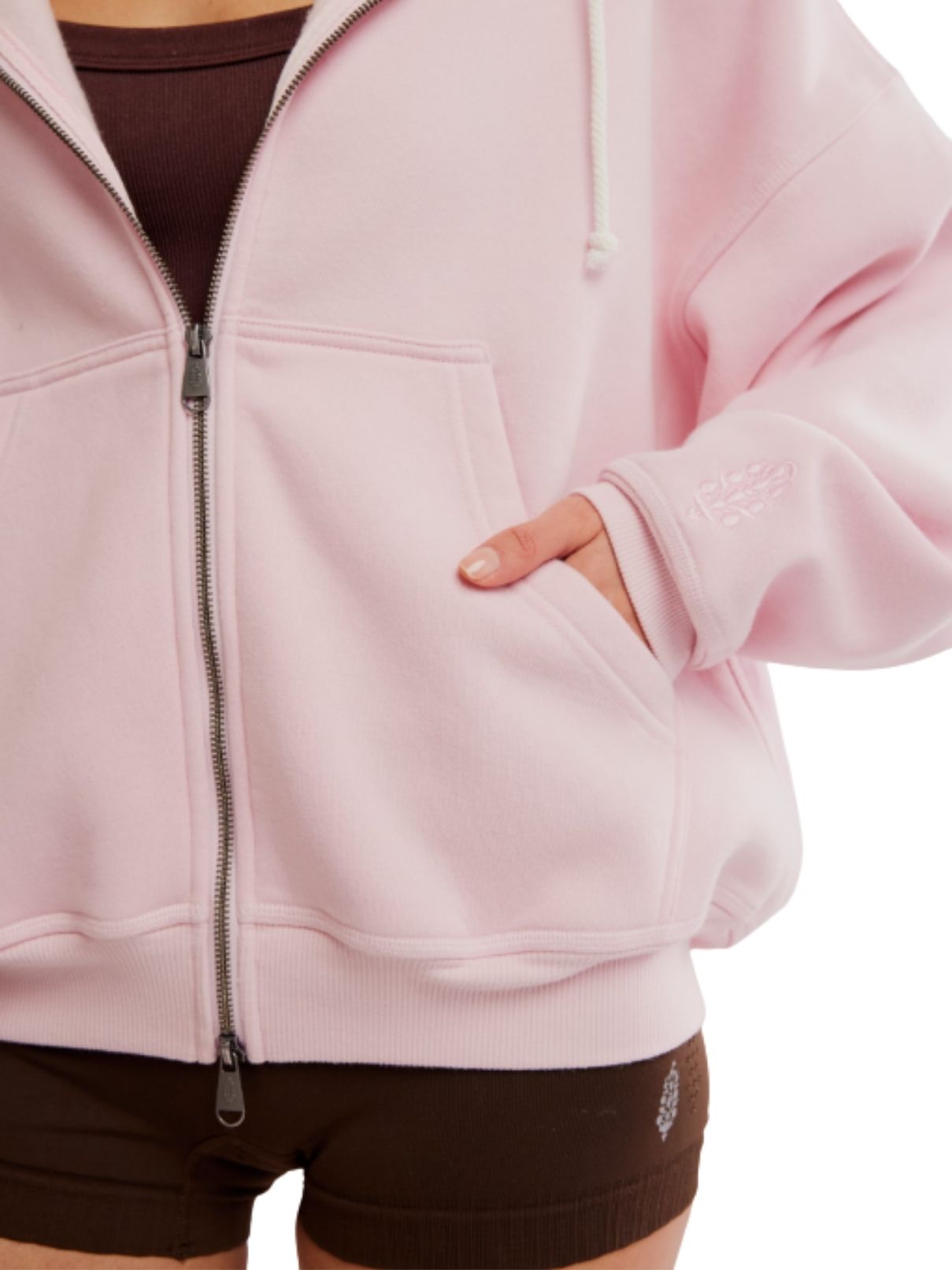 Free People Final Call Zip Up – Pinky Fuchsia
