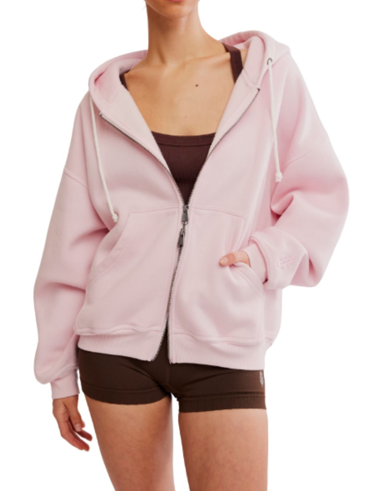 Free People Final Call Zip Up – Pinky Fuchsia