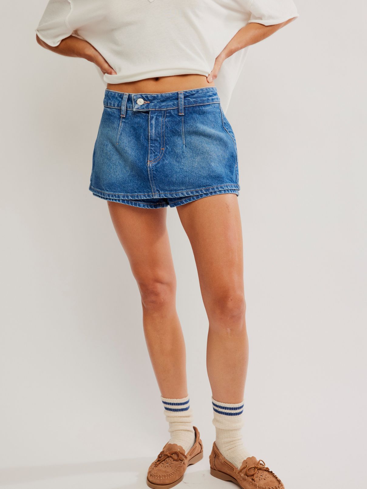 Free People Galavanting Skort in Blue Rebel